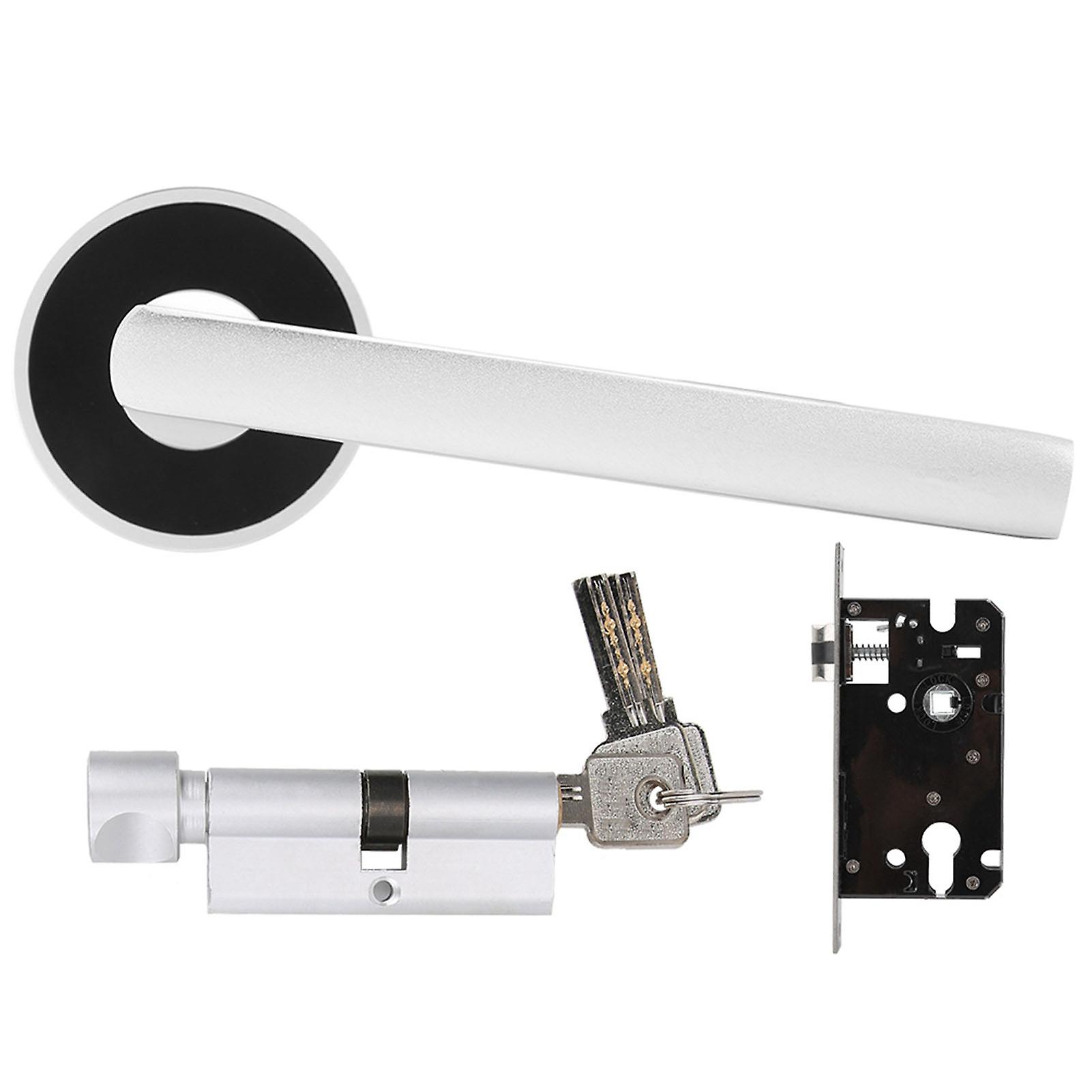 European Style Durable Door Handle Front Back Lever Lock Cylinder With Keys Aluminum