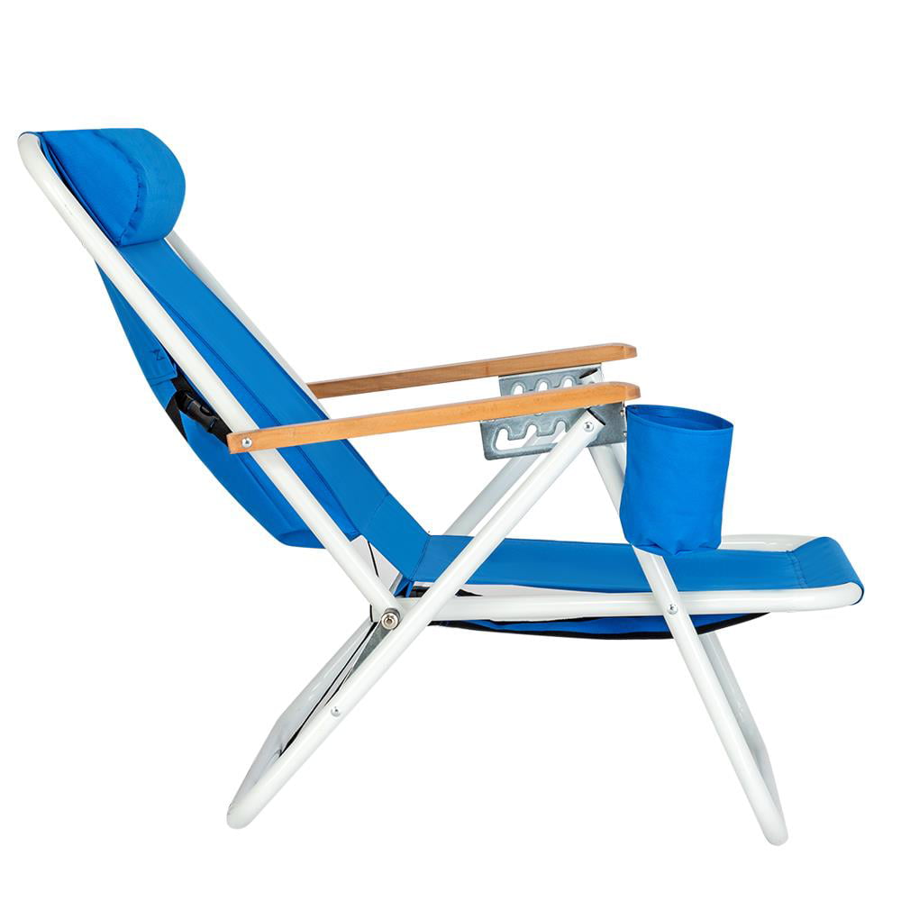 Winado Beach Chair Folding Portable Chair Blue Solid Construction Camping