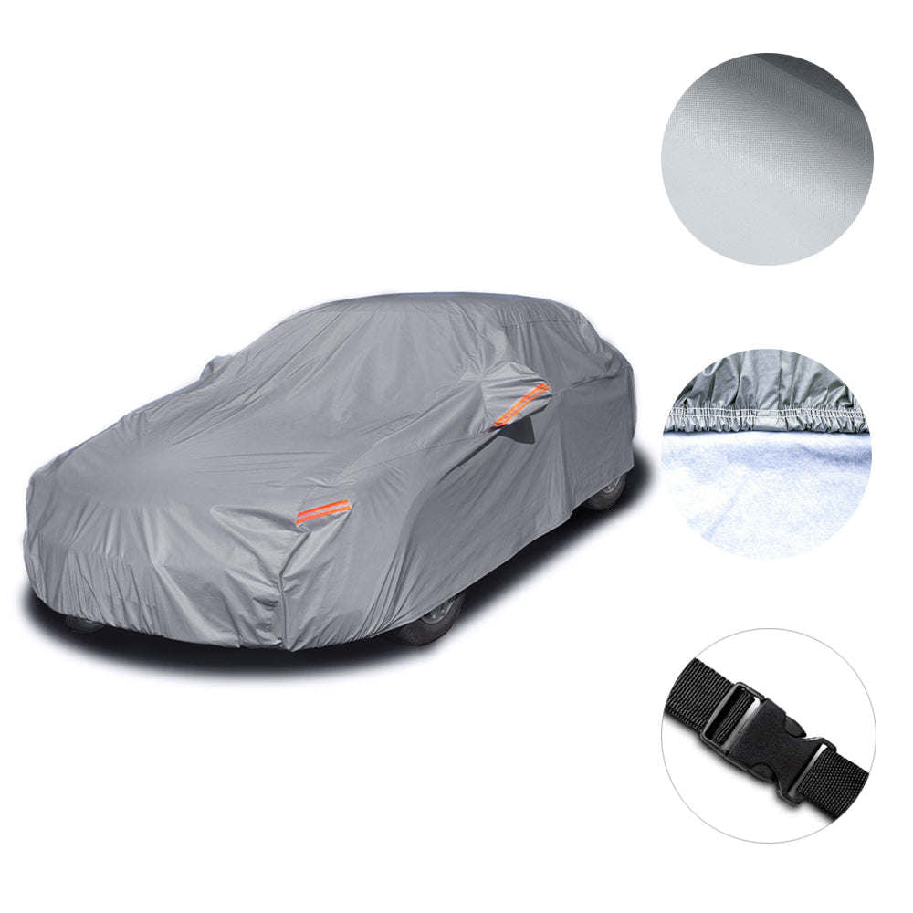 5 Layer Outdoor Car Cover Cotton Lining Breathable Waterproof Weather Protector for 186