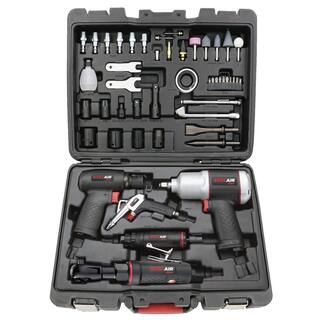 EXELAIR Professional Automotive Composite Air Tool and Accessory Kit with High Torque Impact Wrench (50-Piece) EX5005CKIT