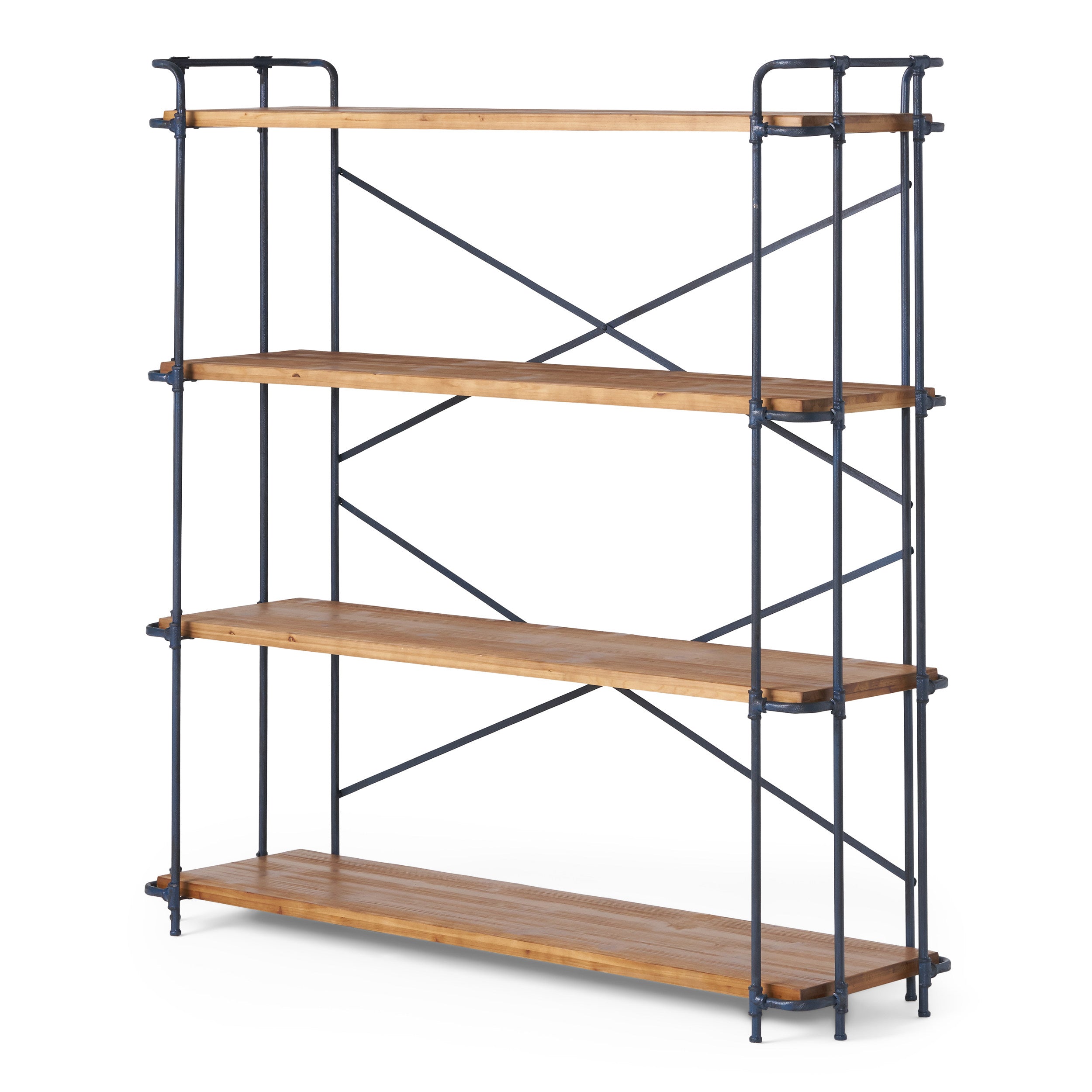 Mercia Industrial Pipe Design 4 Shelf Etagere Bookcase