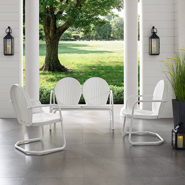 Griffith 3pc Outdoor Seating Set White Crosley