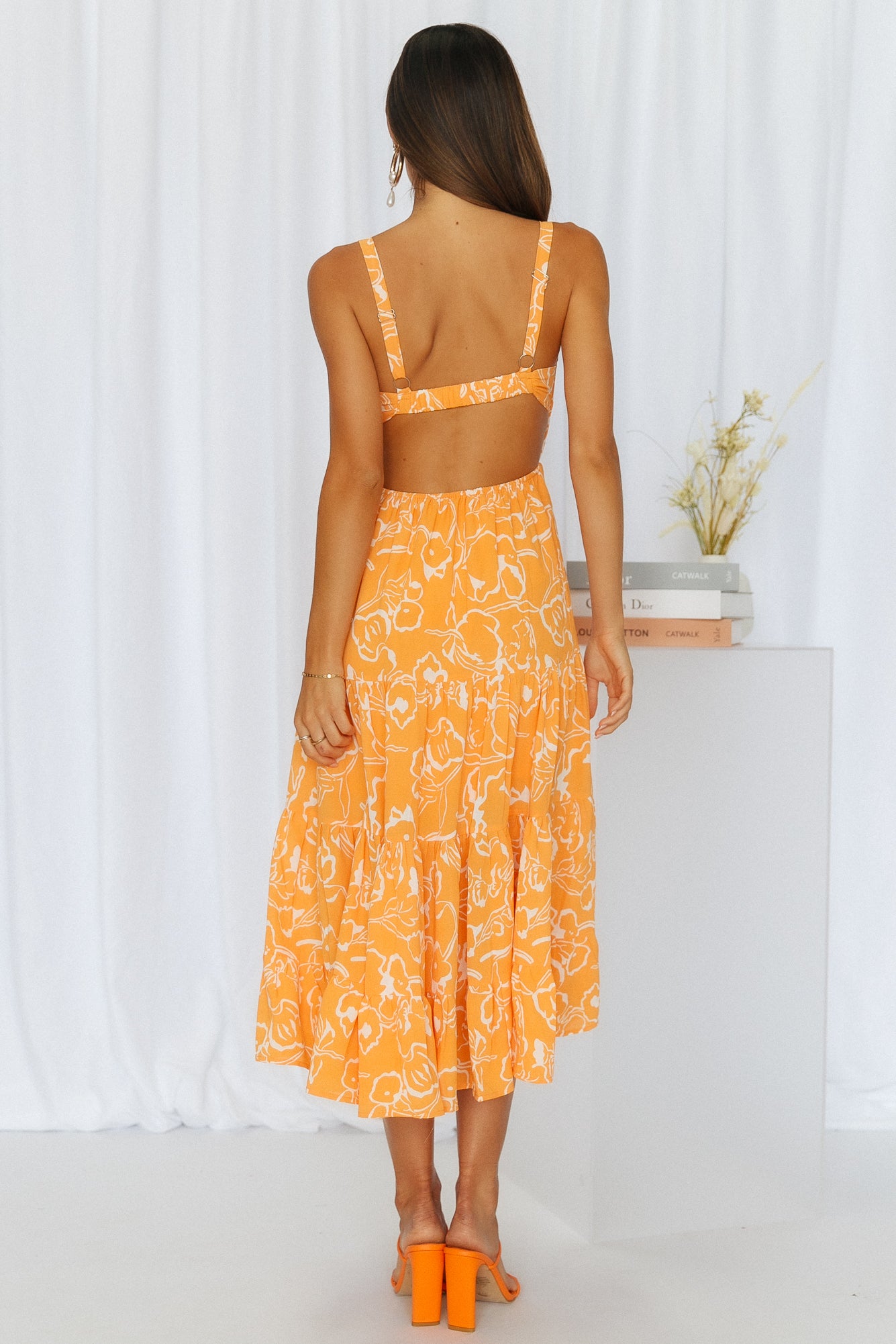 Freshly Brewed Midi Dress Orange