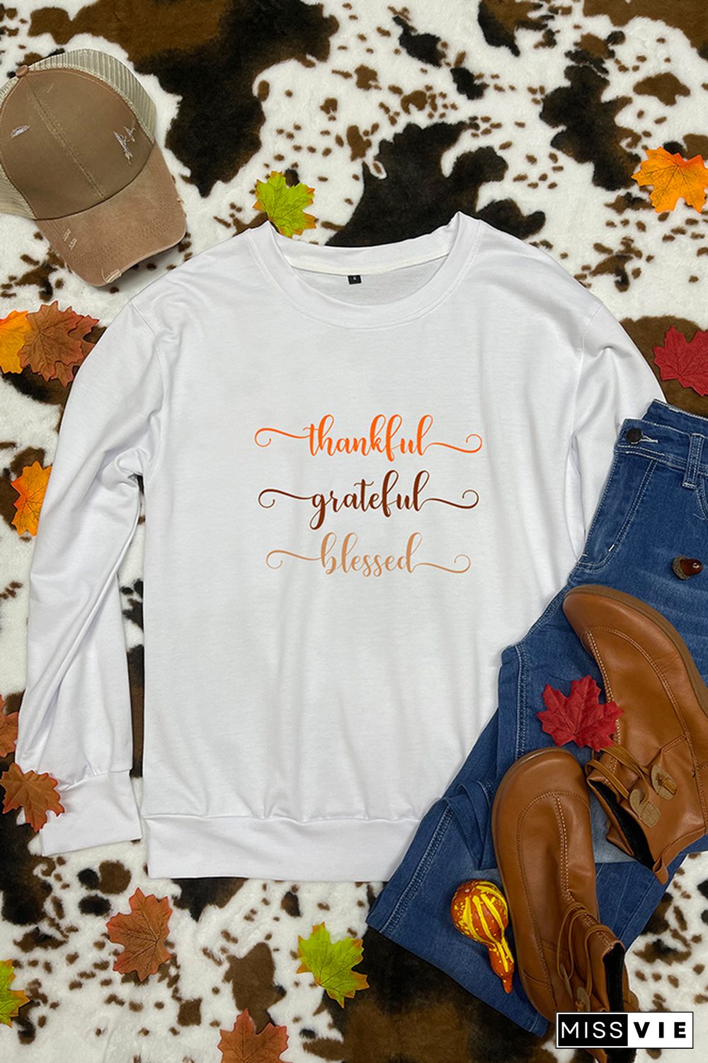 Thankful, Grateful, Blessed Sweatshirt Wholesale