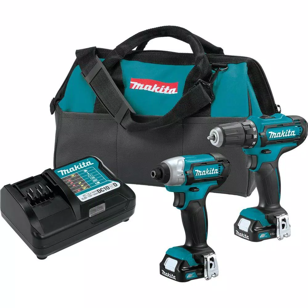 Makita 12-Volt MAX CXT Lithium-Ion Cordless 3/8 in. Drill and Impact Driver Combo Kit with (2) 1.5Ah Batteries Charger and Bag and#8211; XDC Depot