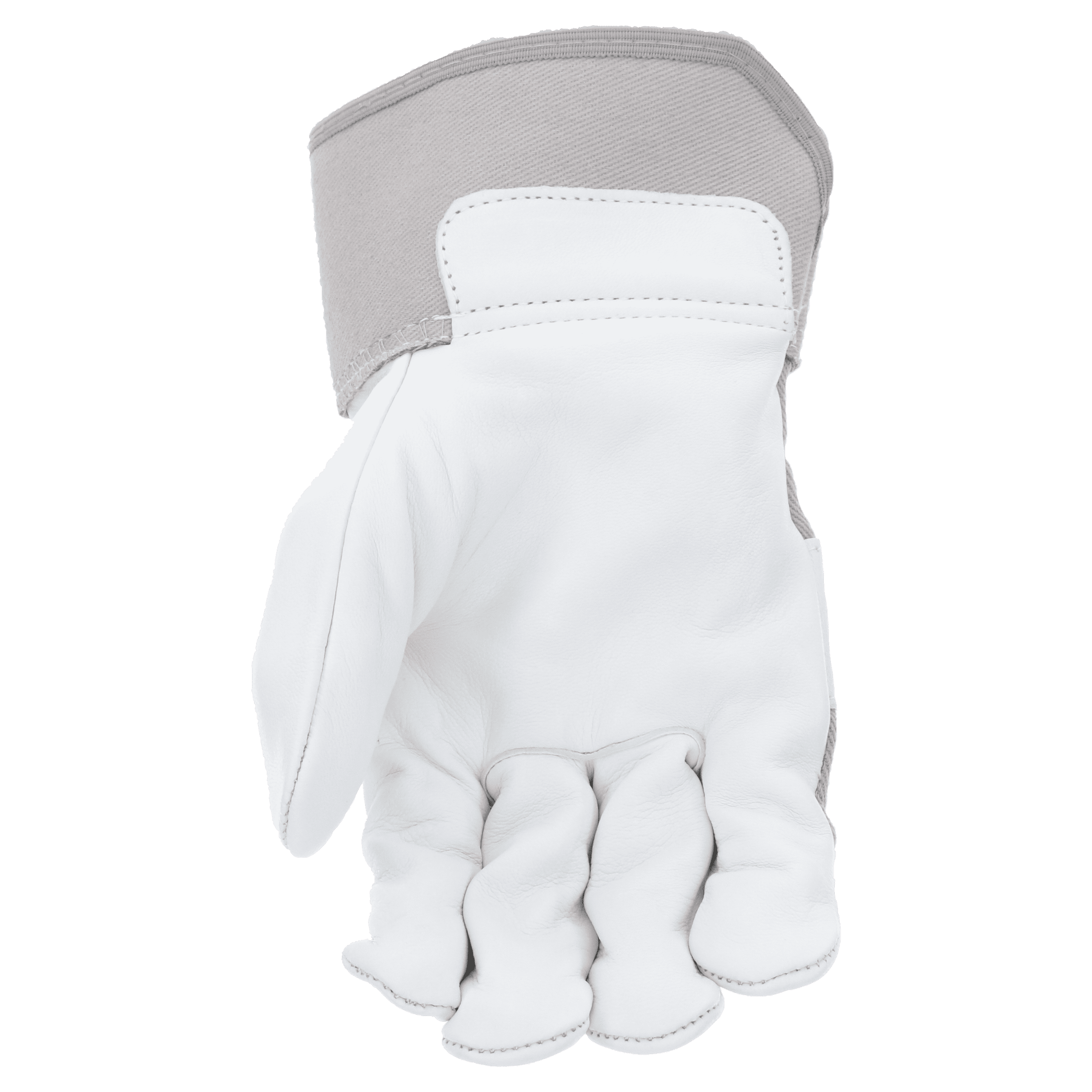 Hyper Tough Men's Silver Goatskin Leather Gloves, Medium