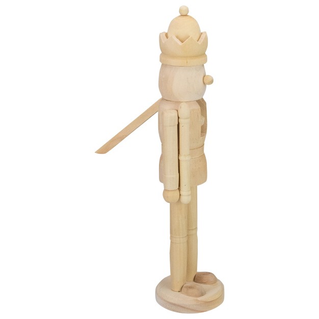 Unfinished Paintable Wooden Christmas Nutcracker With A Crown