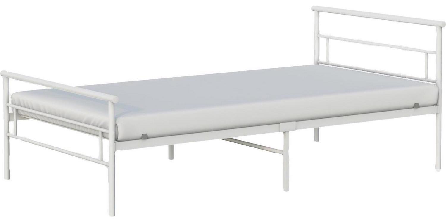 BK Furniture Seattle Classic Metal Bed， Twin， White