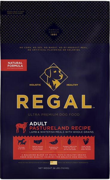 Regal Pet Foods Pastureland Recipe Lamb and Whitefish Meals Whole Grains Dry Dog Food