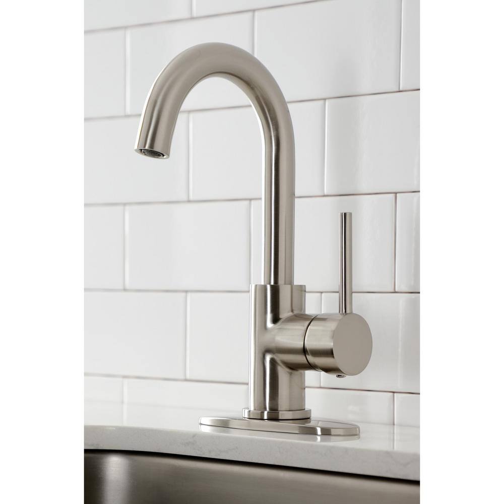 Kingston Brass Concord Single-Handle Bar Faucet in Brushed Nickel HLS8538DL