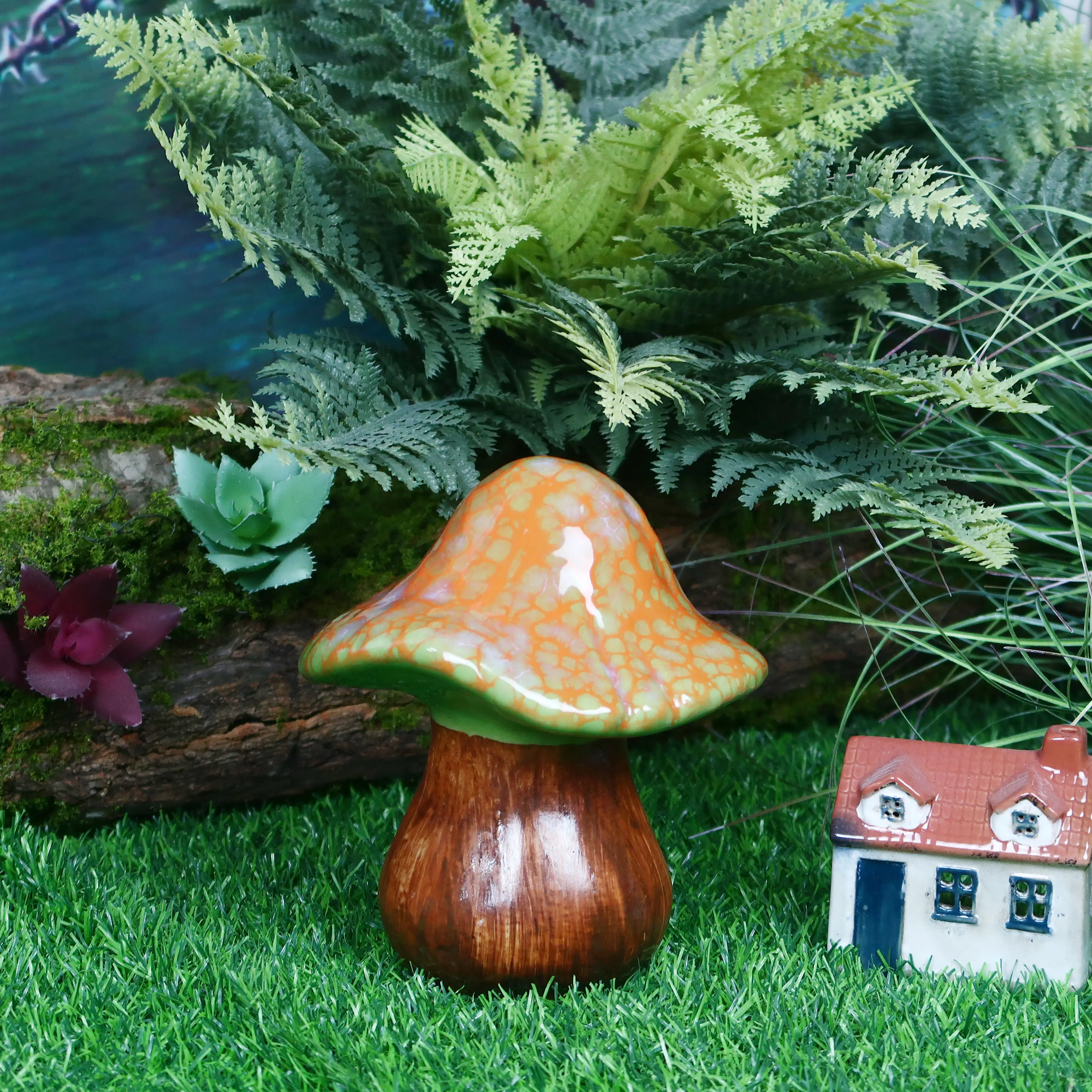 Nordic garden scenery ceramic ornaments artificial plant mushroom outdoor decoration simulation mushroom ceramic ornaments