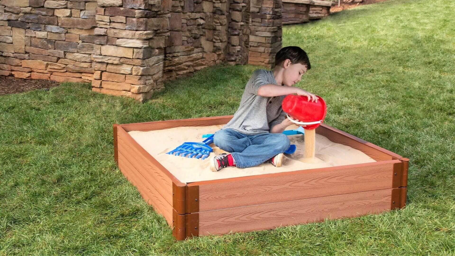 4' x 4' Composite Square Sandbox - 2 Inch Profile