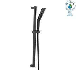 Delta 3-Spray Patterns 1.75 GPM 1.81 in. Wall Mount Handheld Shower Head with H2Okinetic in Matte Black 51799-BL