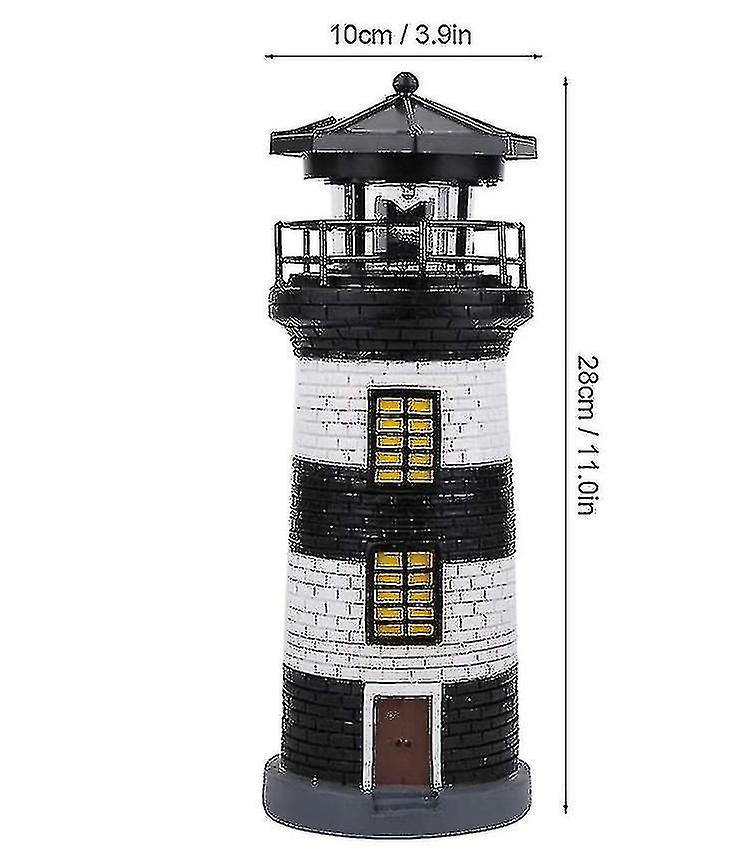 Led Lighthouse Solar Lighthouse Garden Rotating Beacon Tower Light-b