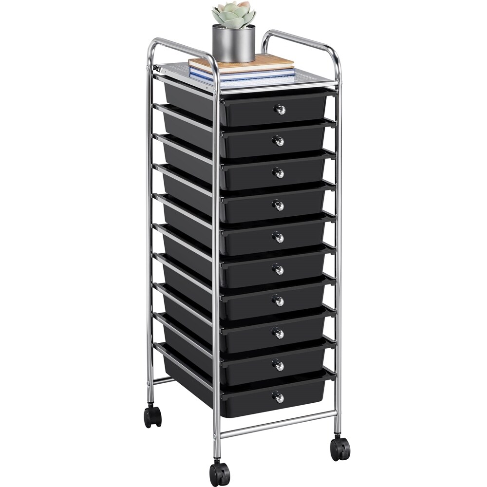 Yaheetech 10 Drawer Rolling Storage Cart Paper Office School Organizer