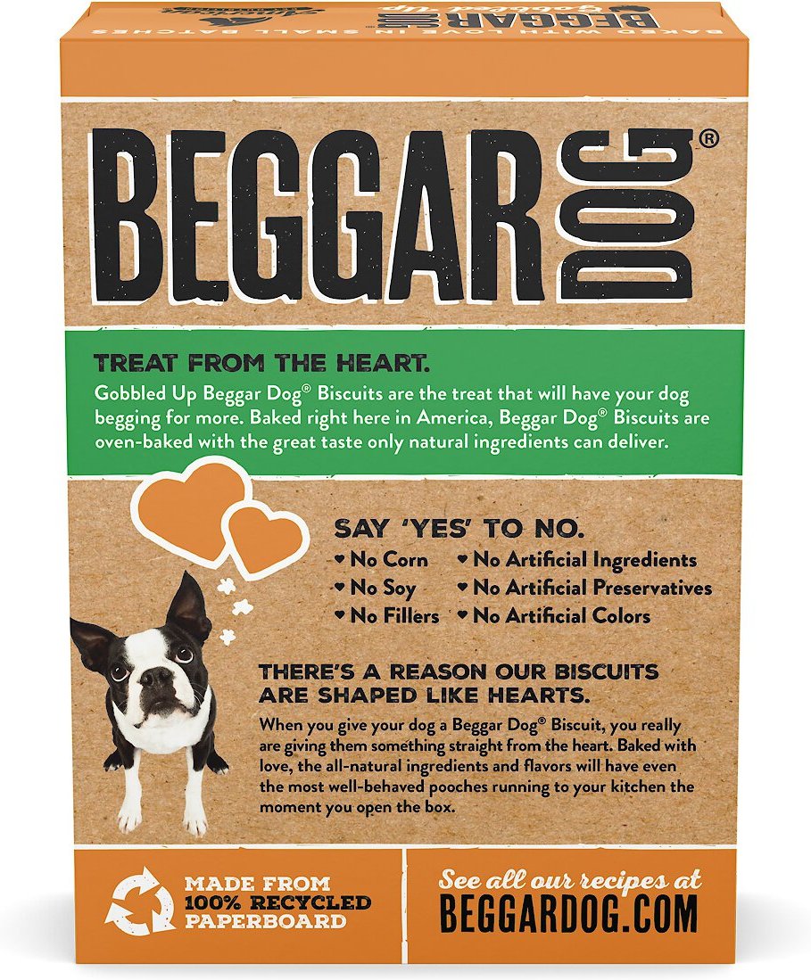 Beggar Dog Gobbled Up Turkey Meal and Brown Rice Crunchy Dog Treats， 16-oz box