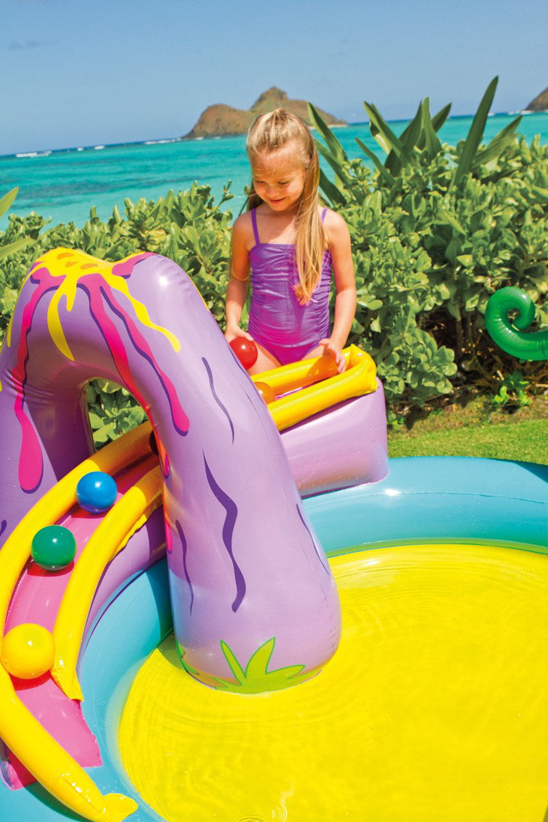 Intex Inflatable Surf 'N Slide Kids Play Center & Dinoland Kids Play Center Pool