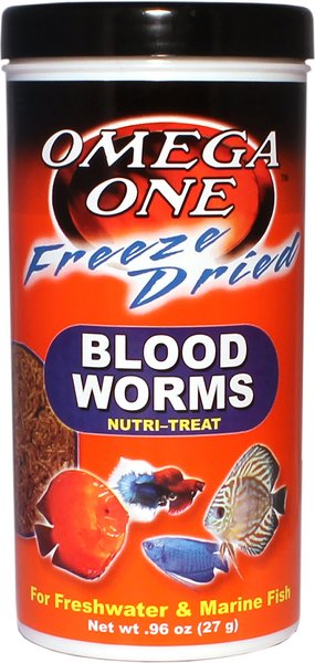 Omega One Freeze-Dried Blood Worms Freshwater and Marine Fish Treat