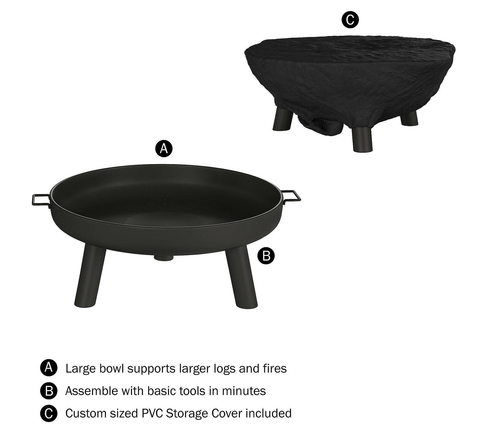 Pure Garden 27.5 Outdoor Fire Pit