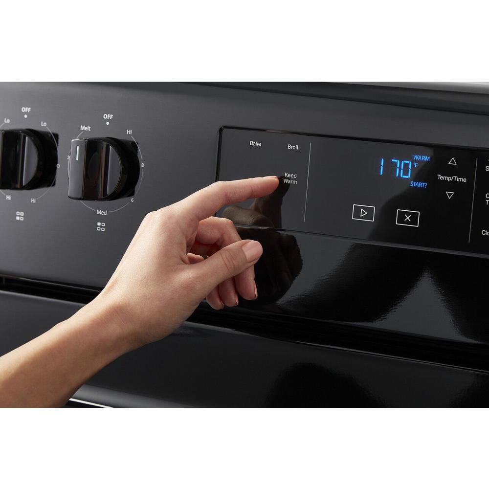 30 in. 5.3 cu. ft. 4-Burner Electric Range in Black with Storage Drawer WFE320M0JB