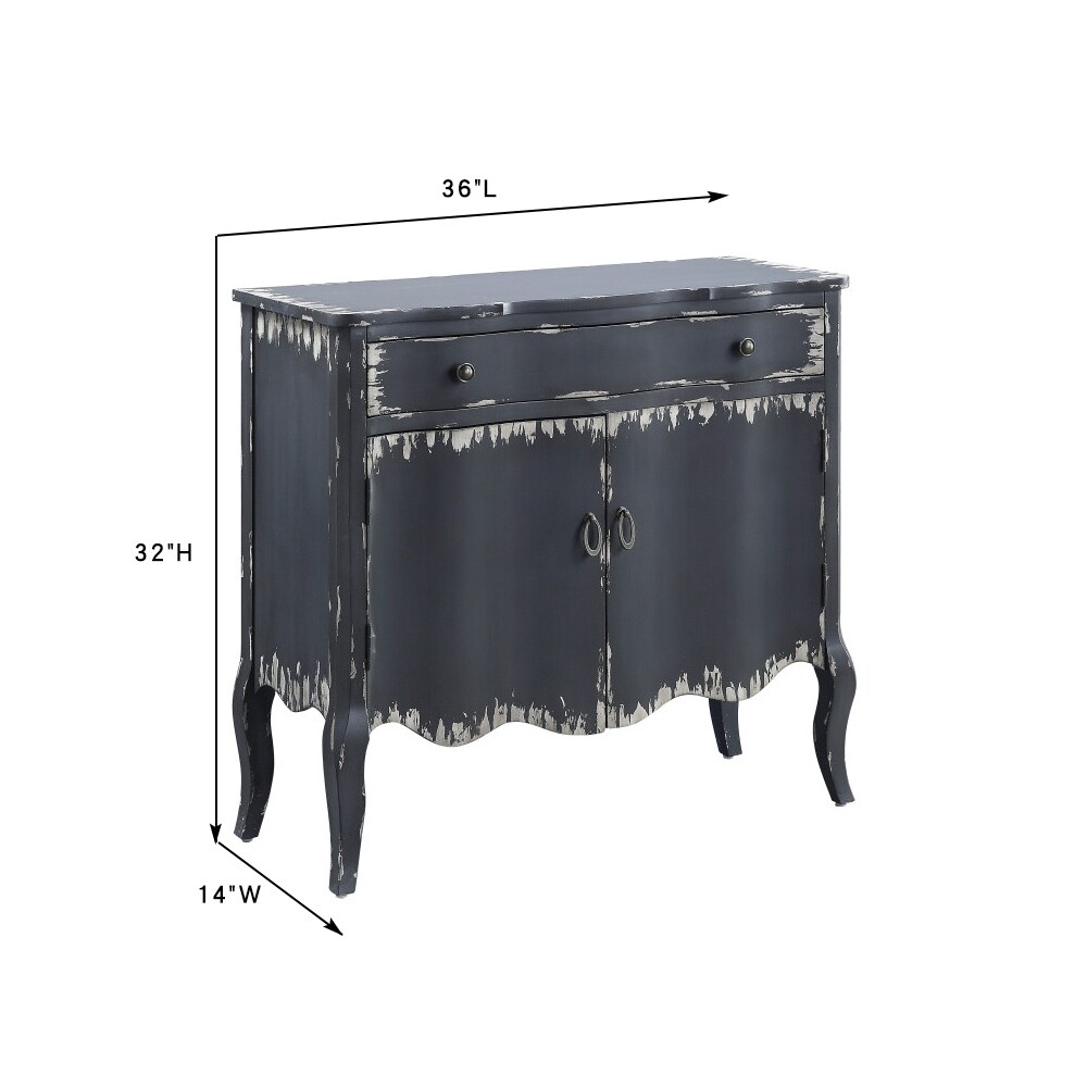 Antique Gray Finish Wood Console Table