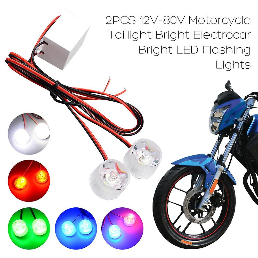 Born Pretty 2pcs Motorcycle Taillight Bright Electrocar Bright Led Flashing Light Brake Lamp Strobe Warning Lights Reverse Backup Lightings