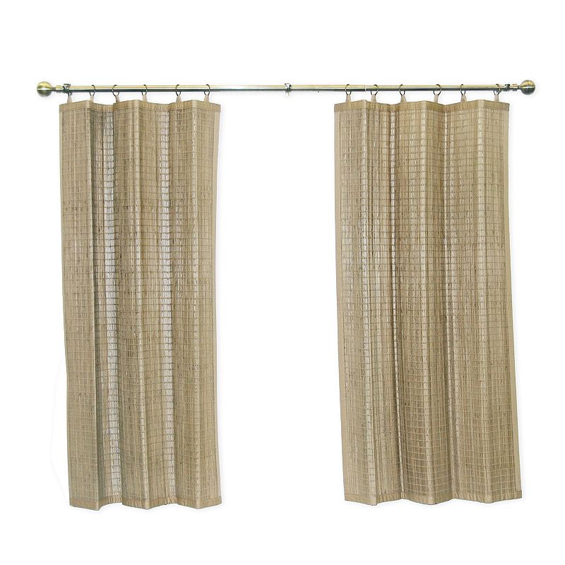 Versailles Home Fashions Bamboo Wood Curtain Ring Top Window Curtain