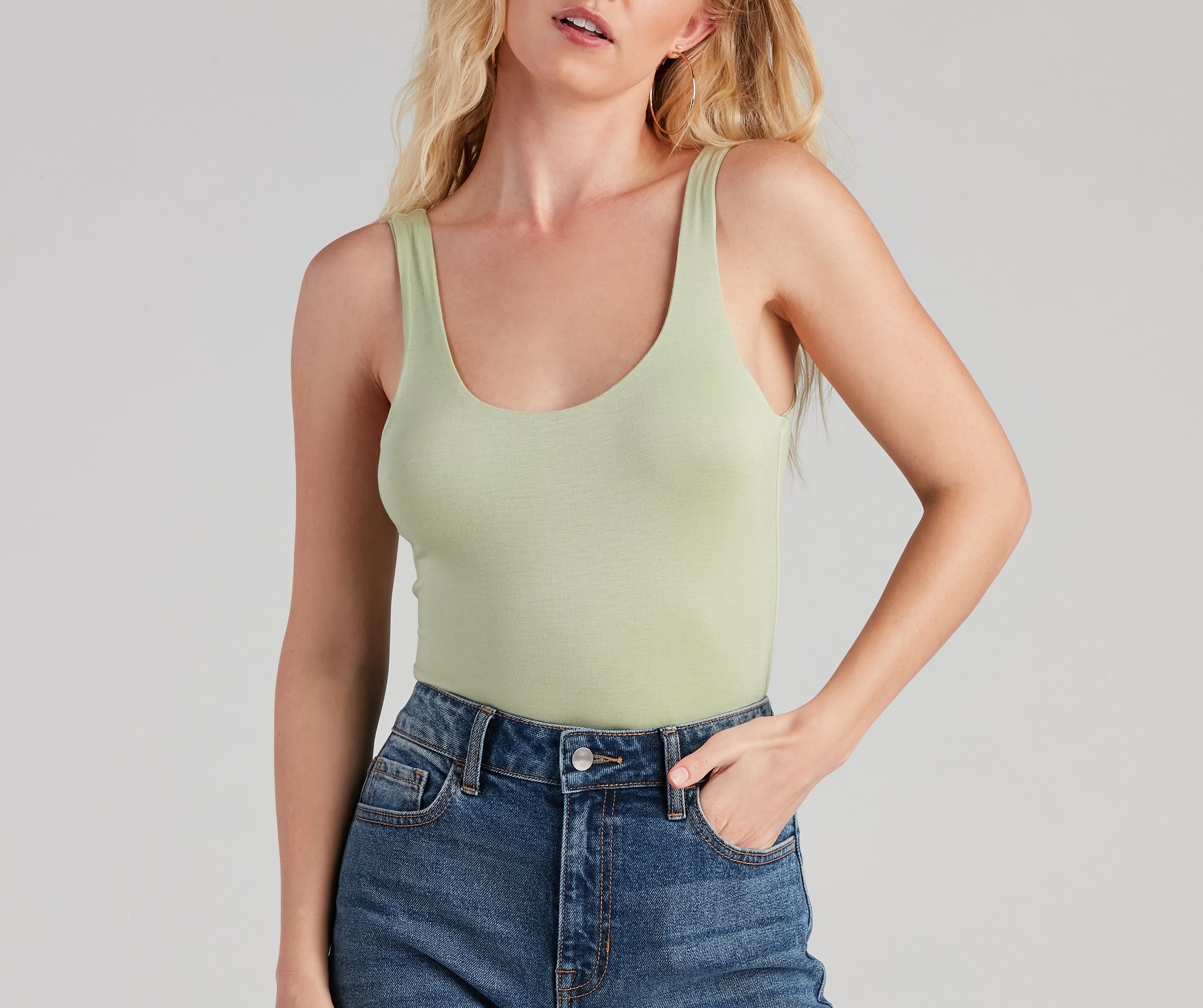 Basic Needs Scoop Neck Bodysuit