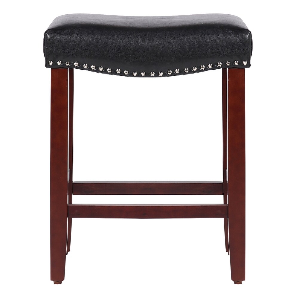 Nouvelle 24 inch Saddle Counter Stool (Set of 2)