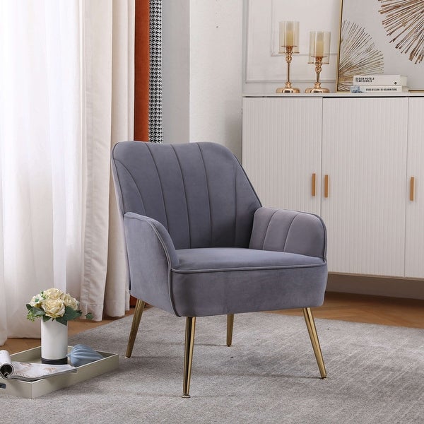 Modern Mid Century Chair velvet Sherpa Armchair