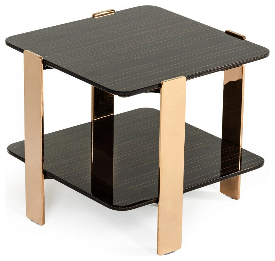 Andika Modern Ebony and Rosegold End Table   Contemporary   Side Tables And End Tables   by Rustic Home Furniture Deco  Houzz