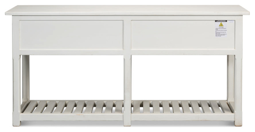 Lola Console Table With Drawers and Shelf Antique White   Transitional   Console Tables   by Sideboards and Things  Houzz