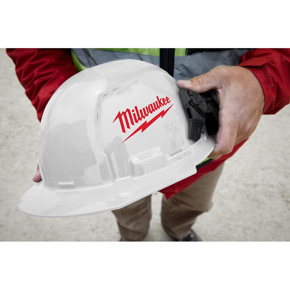 Milwaukee Orange Front Brim Vented Hard Hat with 6pt Ratcheting Suspension Type 1 Class C 48-73-1232 from Milwaukee