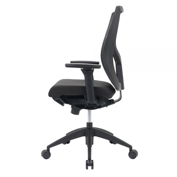 WorkPro Oceanic Mesh/Fabric Ergonomic High-Back Executive Chair， Black， BIFMA Certified