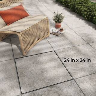 Corso Italia Alpe Silver 24 in. x 24 in. x 0.75 in. Porcelain Paver 610010002001