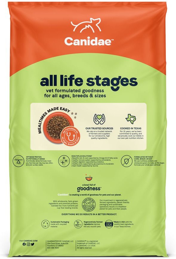 CANIDAE All Life Stages Less Active Chicken， Turkey， and Lamb Meal Formula Dry Dog Food