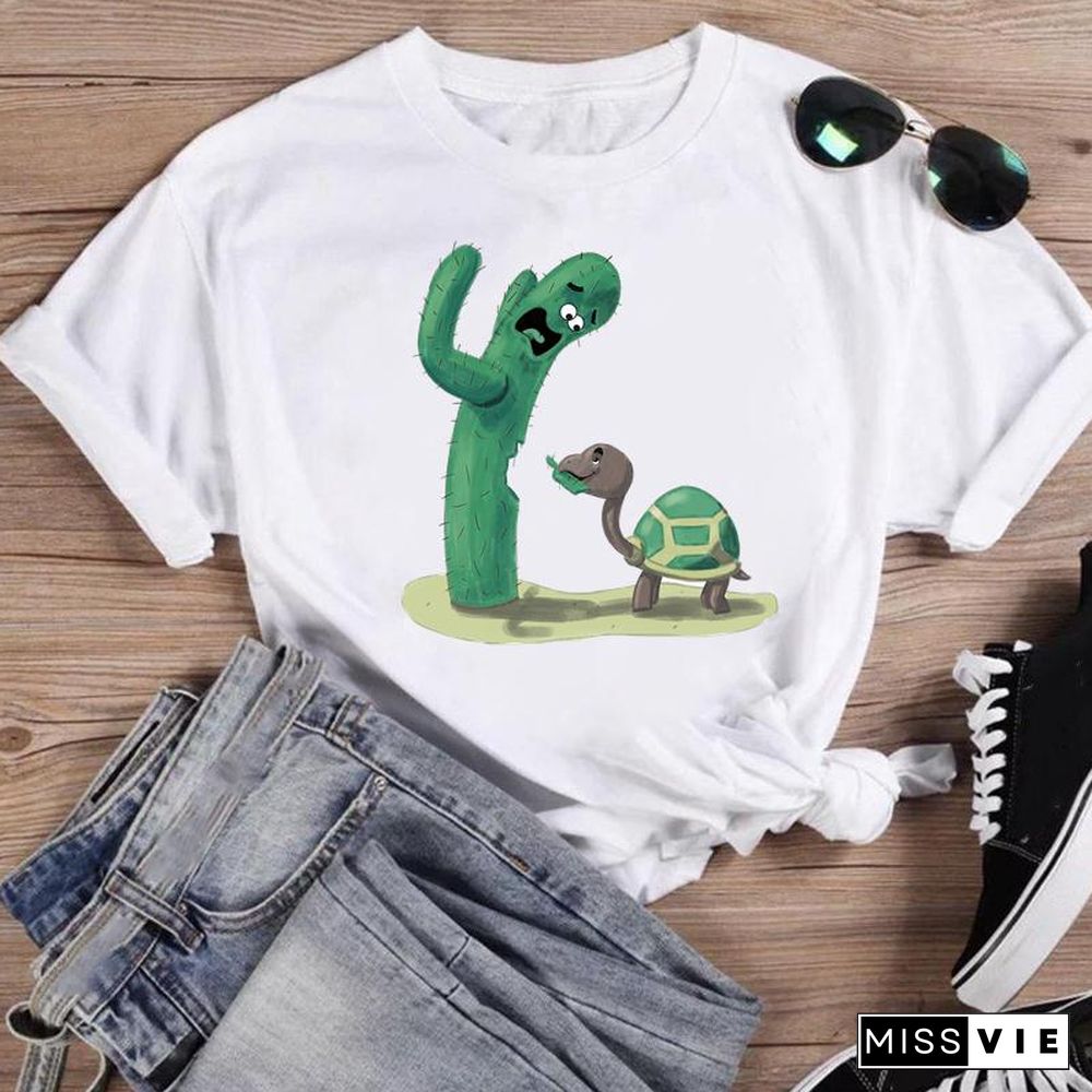 Women Print Bee Funny Clothing Cute Fashion Summer O-Neck T-Shirts Shirt Female Graphic T Top Short Sleeve Cartoon Tee T-Shirt