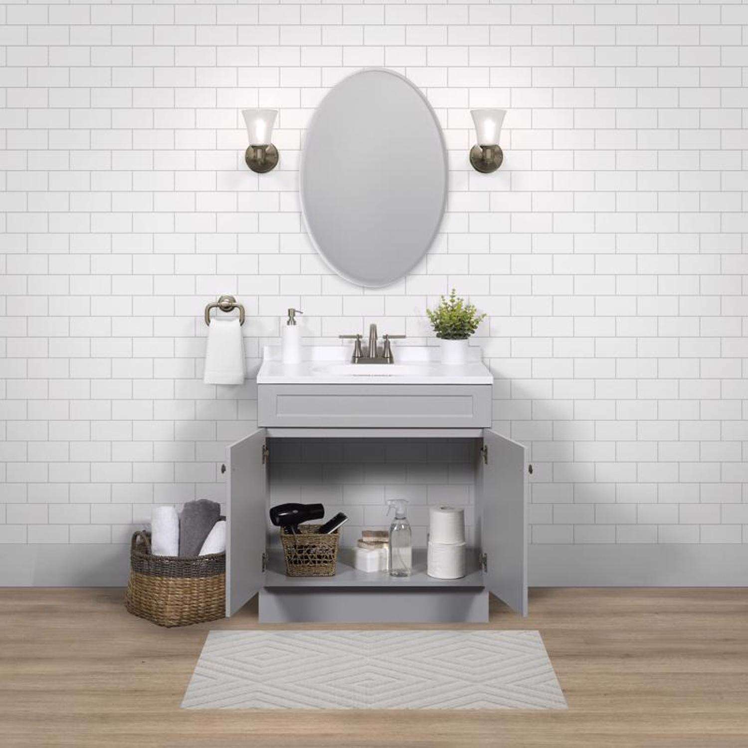 Zenna Home Single Gary Bathroom Vanity 30 in. W X 18 in. D X 35 in. H