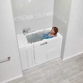 Ella Wheelchair Transfer32 52 in. Acrylic Walk-In Whirlpool and MicroBubble Bathtub in White Fast Fill Faucet LH Dual Drain OLA3252HM-L-2P