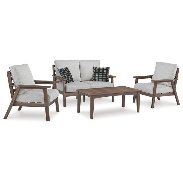 Signature Design by Ashley Emmeline Brown/Beige 4Piece Outdoor Seating Package