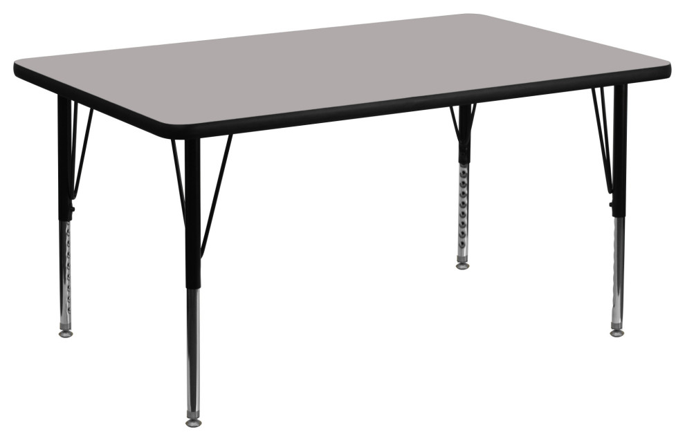 Roseto FFIF63666 72 quotW Steel Framed Wood Top Adjustable Activity   Side Tables And End Tables   by Buildcom  Houzz