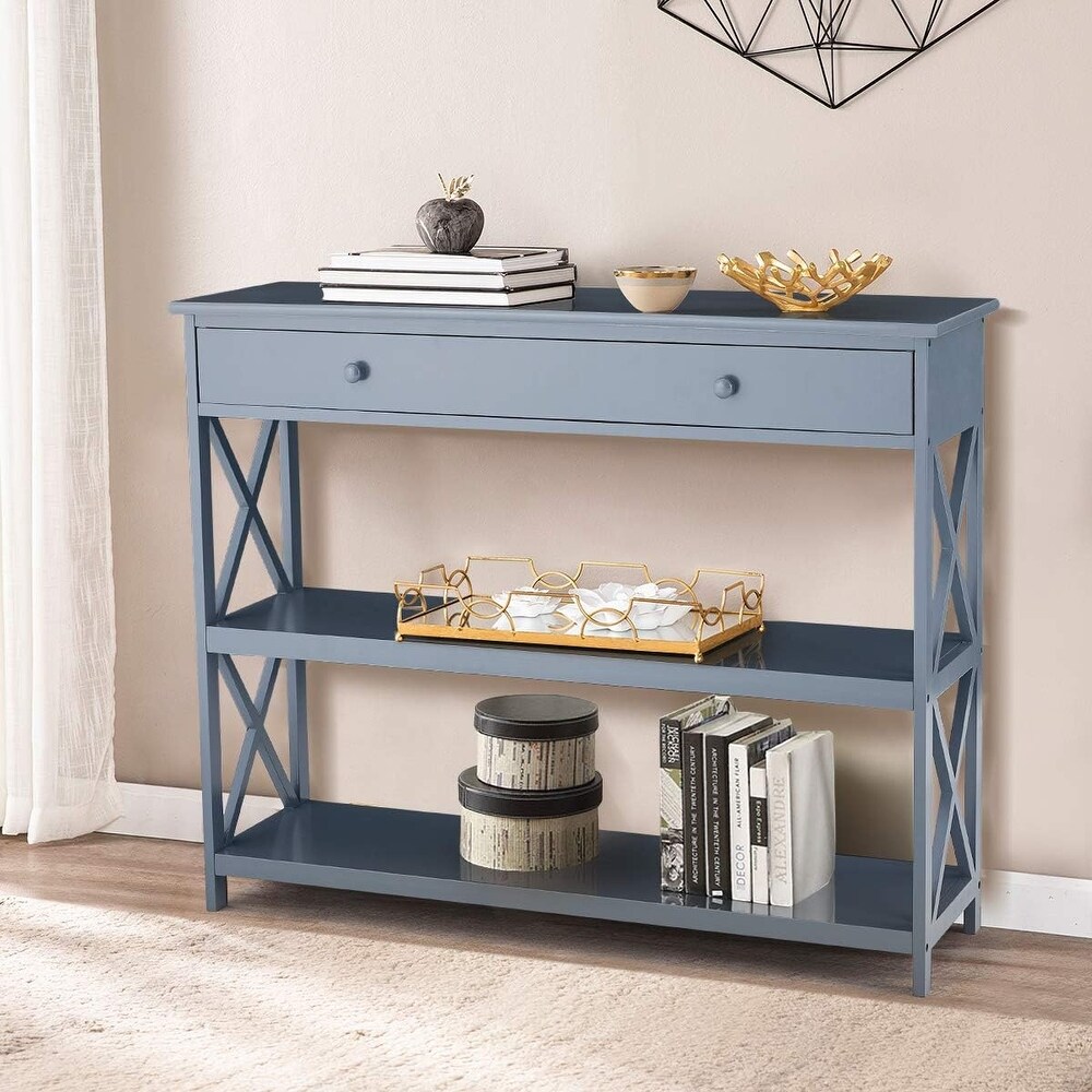 EROMMY 3 Tiered Classic X Design Sofa Table