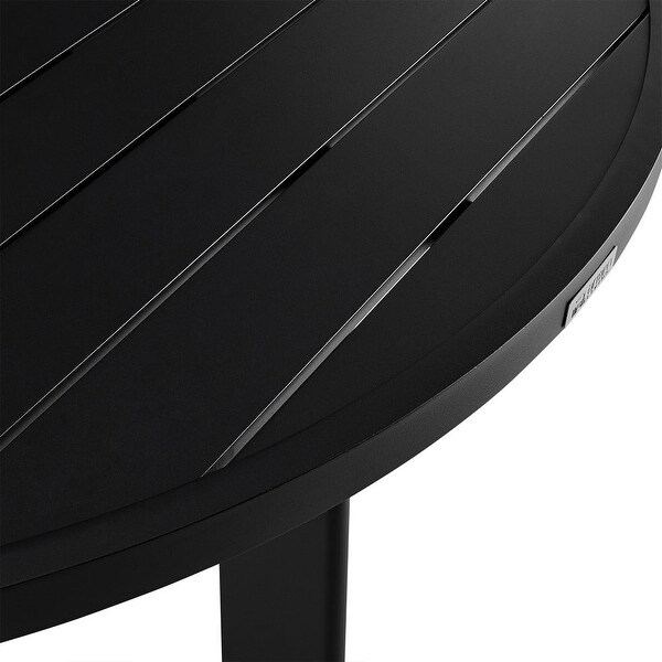 48 Inch Patio Dining Table，Aluminum Frame and Round Tabletop，Black