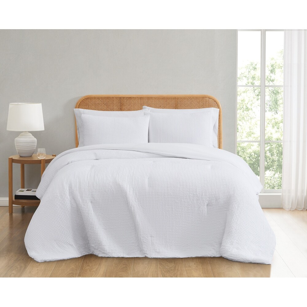 Truly Soft Textured Waffle Comforter Set