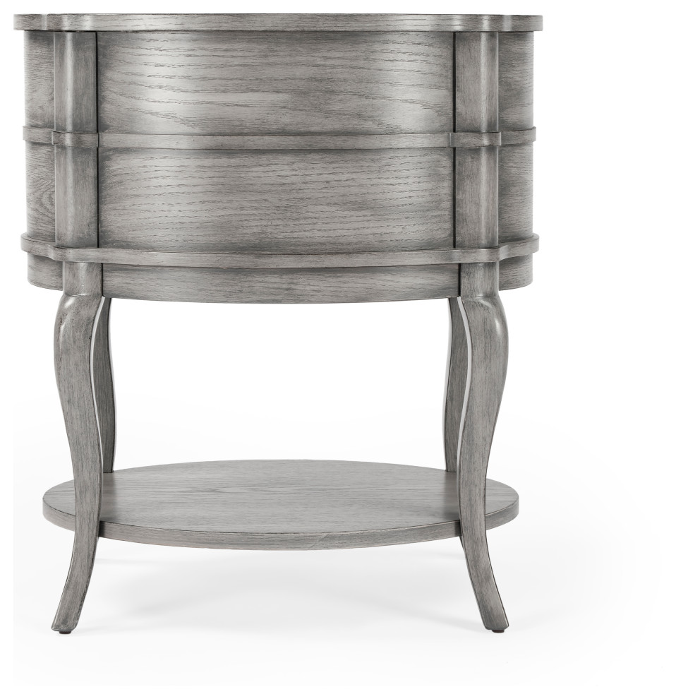 Jarvis Oval 2 Drawer Side Table   Farmhouse   Side Tables And End Tables   by HedgeApple  Houzz