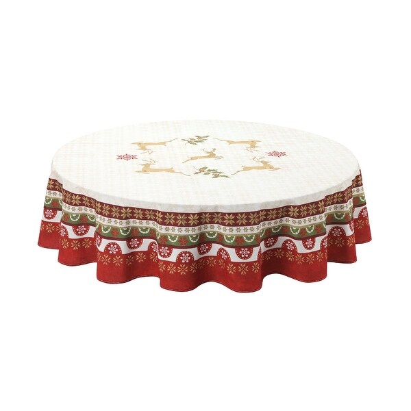 Laural Home Simply Christmas 70 in Round Tablecloth