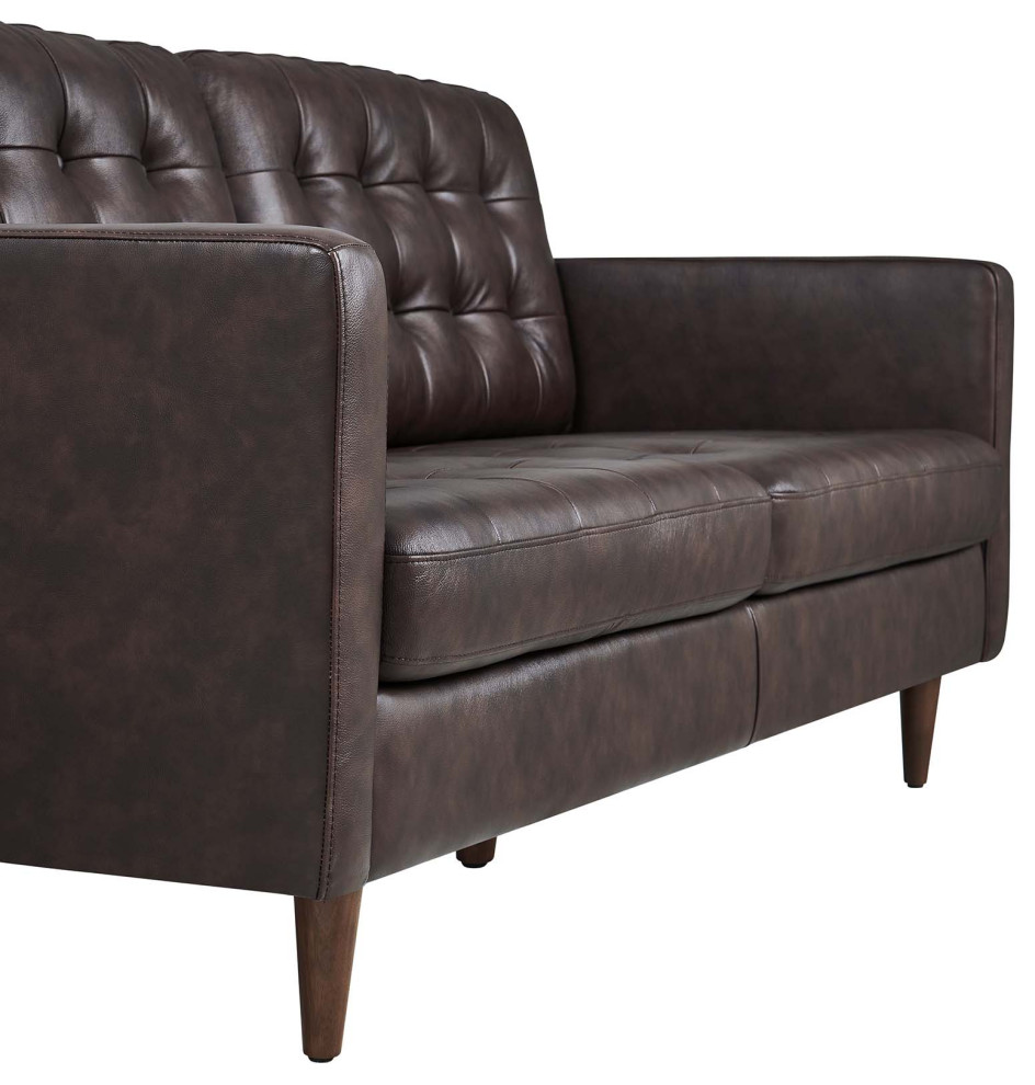 Exalt Tufted Vegan Leather Sofa   Midcentury   Sofas   by Modway  Houzz