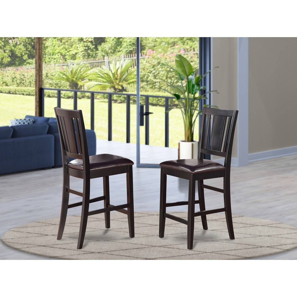 East West Furniture Copper Grove Black Finish Counter Height Chairs   Set of 2 (Seat's Type Options)