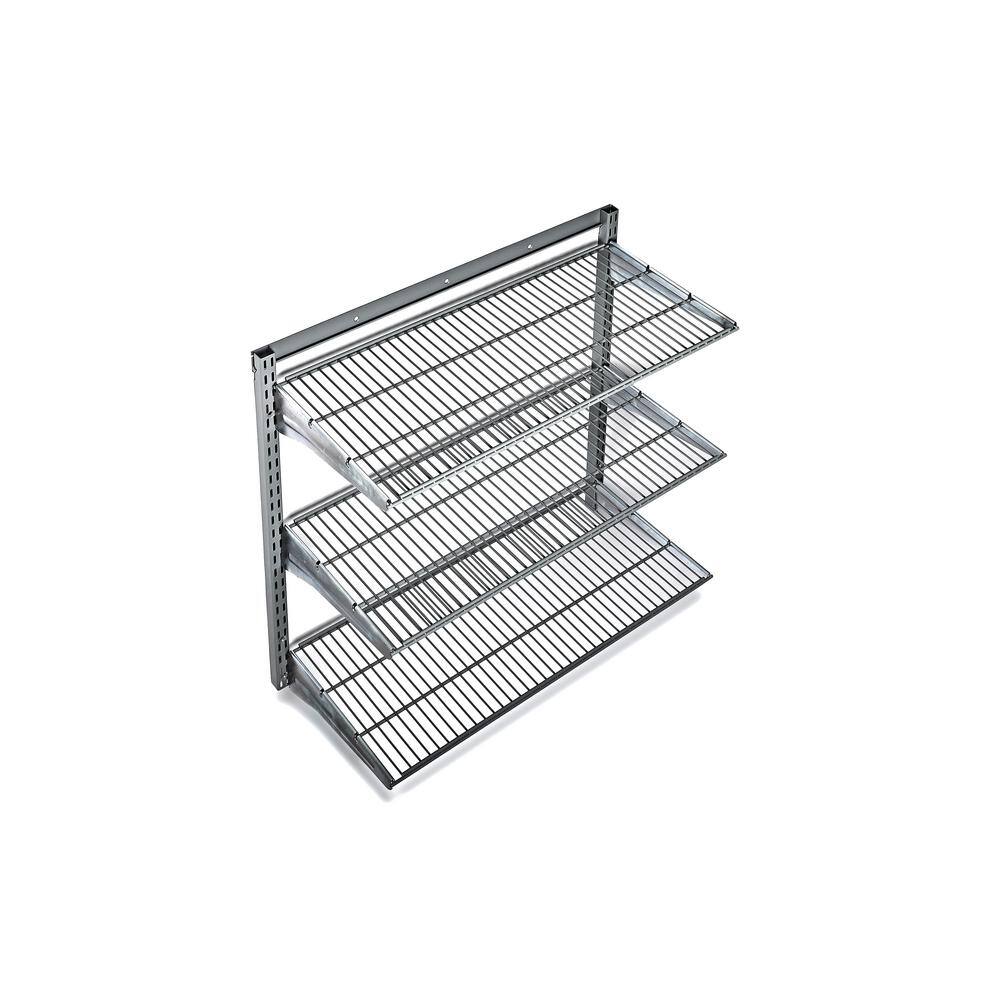 Triton Products 16 in. x 33 in. Steel Garage Wall Shelving in Gray 1795