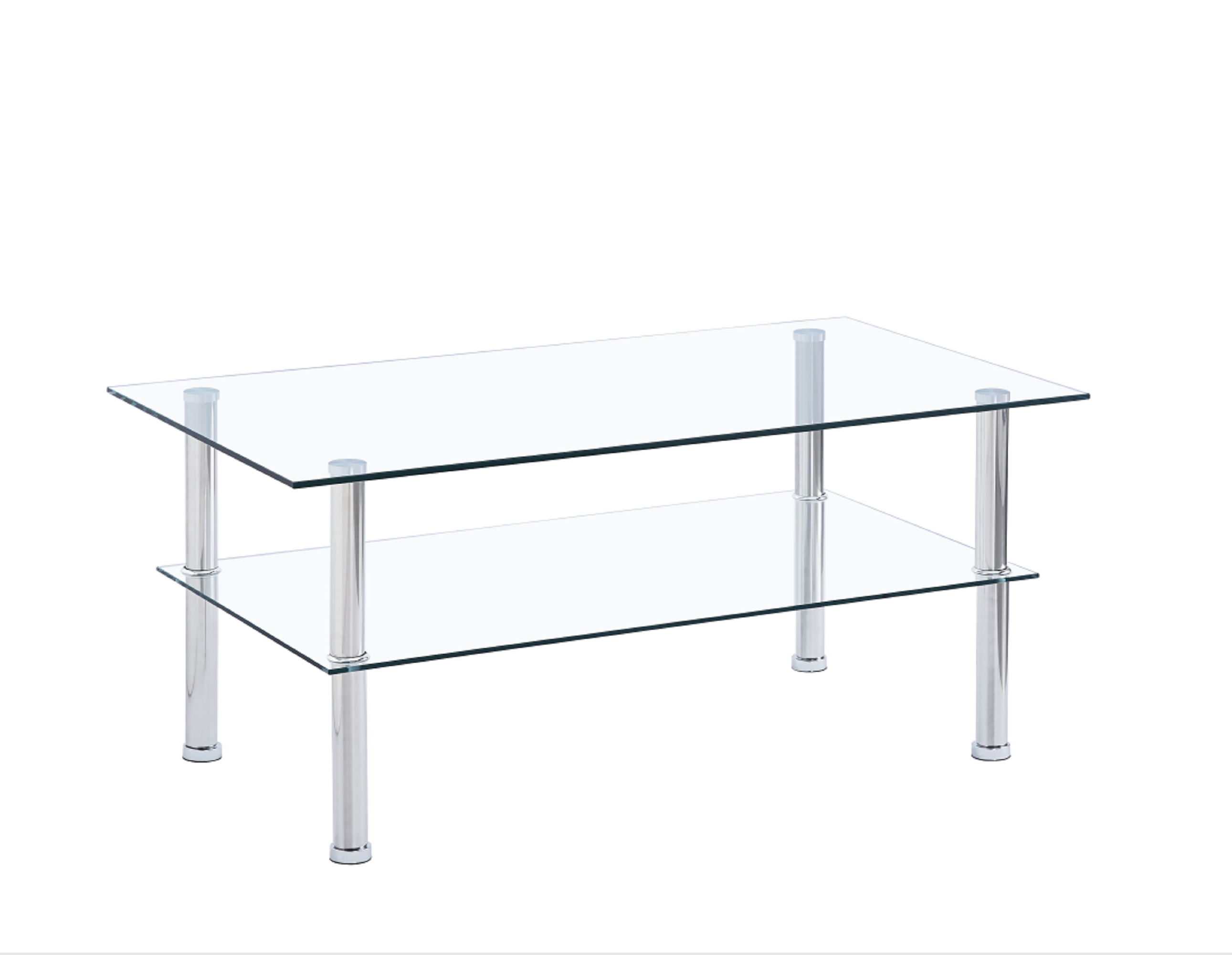 Clear Clear Glass Coffee Table, Tempered Glass Coffee Table for Living Room